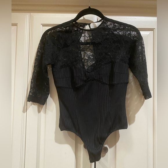 Fleur Du Mal Magnolia Black Lace Bodysuit - Picture 5 of 11